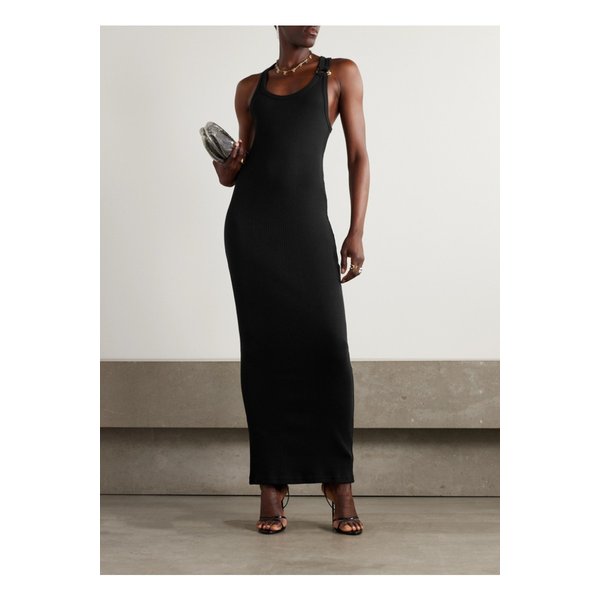 장폴고띠에 장식 골지 코튼 미디 드레스 블랙 46376663162889078