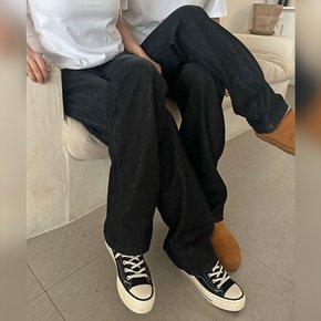 남자 캐주얼 워싱 세미 와이드 블랙 일자 데님 UJ-JEA-8080