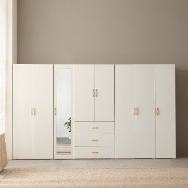 보루네오 아르메 오브제 LPM 키큰장 도어 3200 거울 옷장세트 (수도권무배)