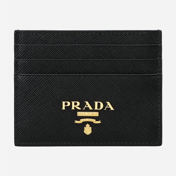 [시흥점] [프라다]6S 1MC025 QWA F0002 사피아노 금장 로고 카드 케이스 블랙