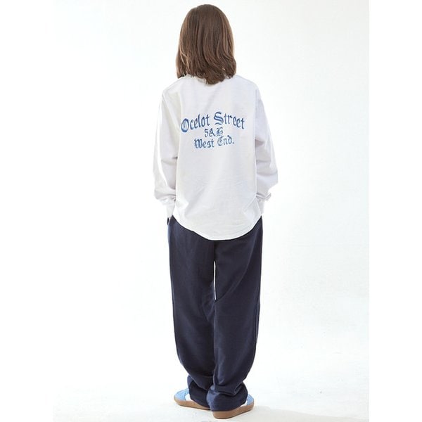 [SET] 오실롯스트릿 + 일자스웻 (화이트/네이비)