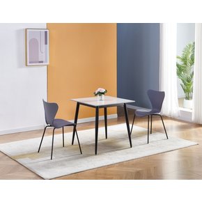 2인용 세라믹 포세린 식탁 밀키 그레이 의자 세트 A형 미드 센추리 모던 테이블 13T