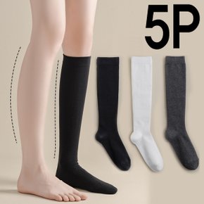 국산 여성용 슬림핏 반장목 사계절 니삭스 5켤레세트_P416717135