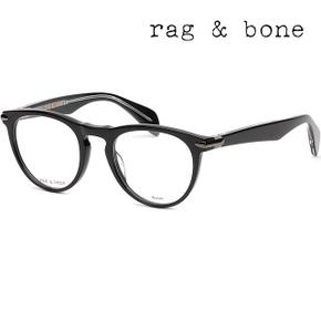 안경테 RNB7003 807 명품 블랙 라운드 뿔테