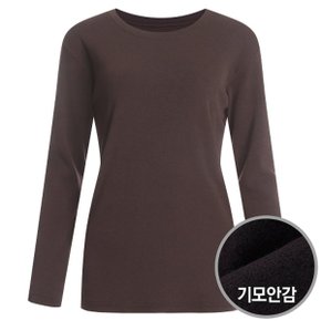 여성 망고 국산 기모 라운드 긴팔 티셔츠 DAI-WSH-0704-초코브라운