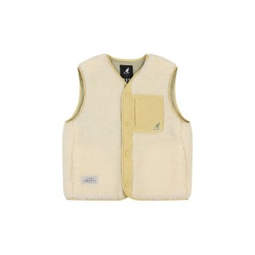 캉골키즈 우븐 패치드 시어링 베스트 RD 0205 크림 ARDCVT02050 CM