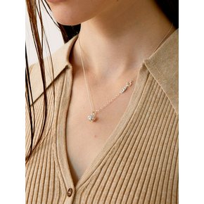 Pave kolo Necklace_Natural Silver