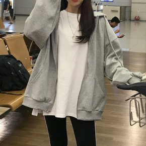 2컬러 후드 루즈핏 집업 간절기 LK-T016 여자 여성 의류 잠바