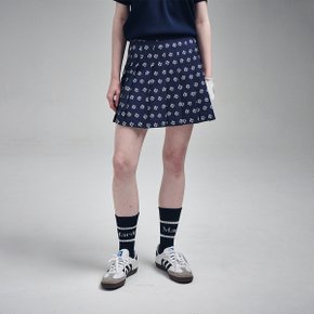 [마르디메크르디악티프]PLEATS MINI SKIRT ALL OVER CLOVERMARDI PRINTED_NAVY IVORY