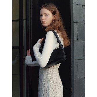 로에일 스웨이드 미니 토트백 - 블랙