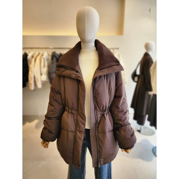 [여주점] [JJ 지고트] 여성 니트 배색 하이넥 덕 다운 점퍼 GRBM2PD901