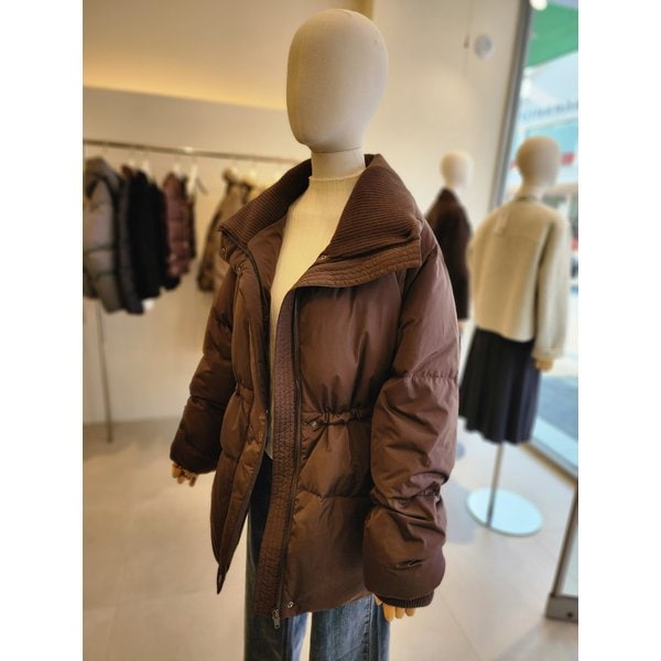 [여주점] [JJ 지고트] 여성 니트 배색 하이넥 덕 다운 점퍼 GRBM2PD901