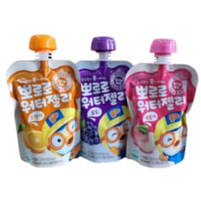 뽀로로 워터젤리 3종 오렌지 2개 + 포도 2개 + 복숭아 2개 (총6개)