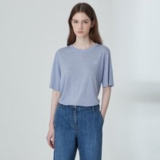 린넨 블렌드 자수 로고 반소매 티셔츠 KE25M4FRRN435