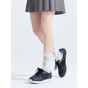 유니 자카드 중목 양말 화이트