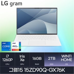 그램15(12세대) 15ZD90Q-GX76K (WIN11HOME/SSD 2TB/RAM 16GB) HMC