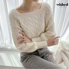 데일리 꽈배기 스퀘어넥 비스코스 니트 (WIBDNT020)