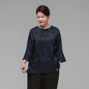더하랑 사랑드리 여름 인견 블라우스 네이비