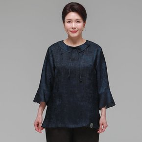 더하랑 사랑드리 여름 인견 블라우스 네이비