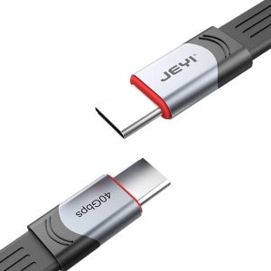 BOB JEYI 썬더볼트4 USB4.0 E-marker 플랫타입 Type-C 고성능 데이터케이블 150MM 20V/5A/60W/100W