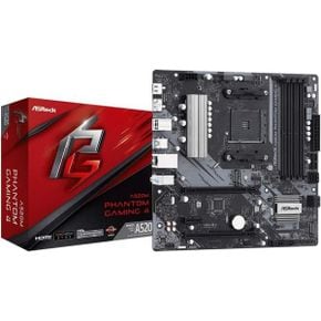 미국 애즈락 메인보드 ASRock 마더보드 A520M Phantom Gaming 4 AM4 AMD A520 SATA 6Gb/s Micro