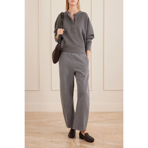 미로 코튼 저지 배럴 레그 트랙 팬츠 다크 그레이 46376663163089291