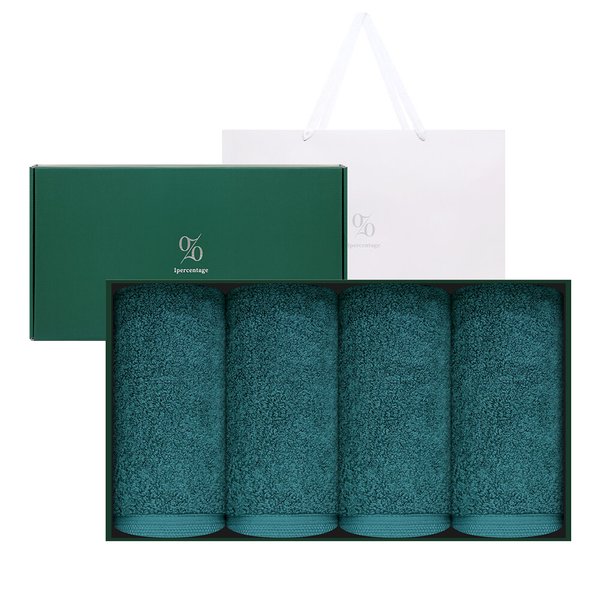1퍼센테이지 그린빈 200g 40수 코마사 타올 4P 선물세트