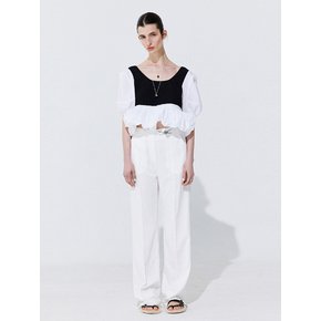 Belted Straight Trousers_White