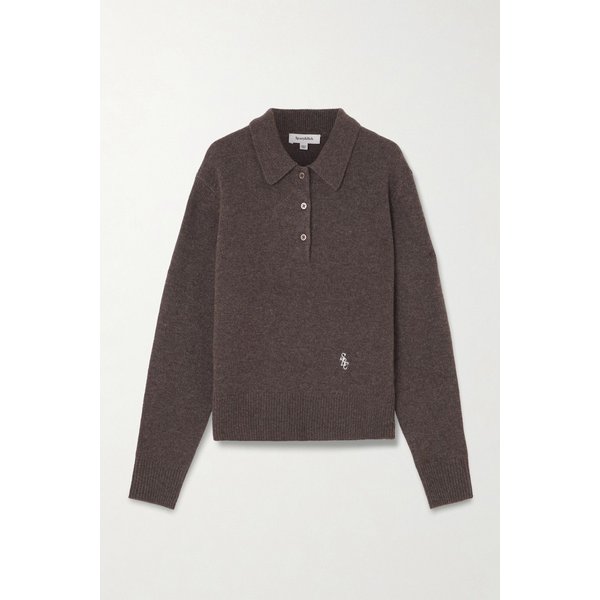 로고 자수 캐시미어 울 블렌드 폴로 스웨터 46376663162898189