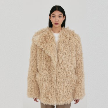 EENK ZINTER Faux Fur Jacket - Light Beige