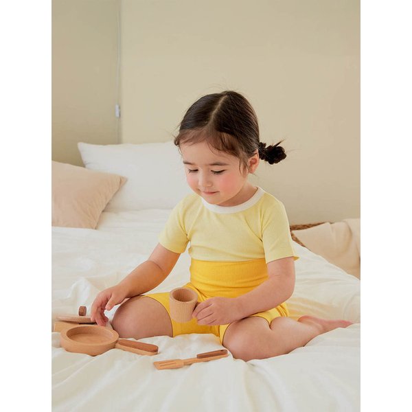 반팔 레인보우 배앓이방지실내복_5color