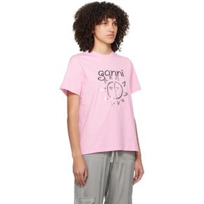 핑크 프린트 티셔츠 T3771 395 Lilac Sachet