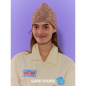 Chain Logo Beanie  Camel (MS428BA70C)