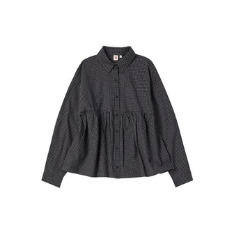 원더플레이스 [스타필드코엑스][꼬모니노즈] 여성 CHESS COTTON BLOUSE [CHARCOAL]