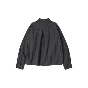 [스타필드코엑스][꼬모니노즈] 여성 CHESS COTTON BLOUSE [CHARCOAL]