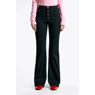 타미진스 여성 실비아 플레어 블랙 워시 데님 팬츠  T32F0NEF15TWT1 TOMMY JEANS