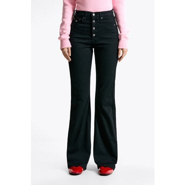 타미진스 여성 실비아 플레어 블랙 워시 데님 팬츠  T32F0NEF15TWT1 TOMMY JEANS