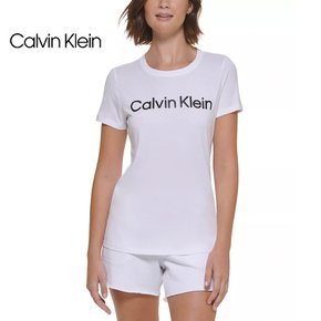 캘빈클라인 로고 반팔티 화이트 여성 라운드넥 티셔츠