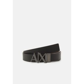 Armani Exchange 아르마니 익스체인지 플레이트 벨트 유니섹스 - 블랙/다크 브라운 6276682