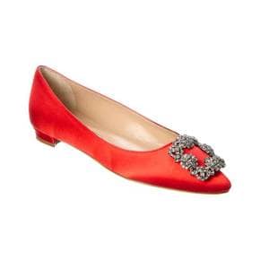 3959076 Manolo Blahnik Hangisi Satin Flat