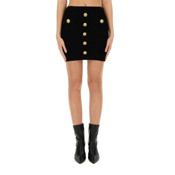 25SS 발망 미디 스커트 EF1LB290KB070PA BLACK DOM