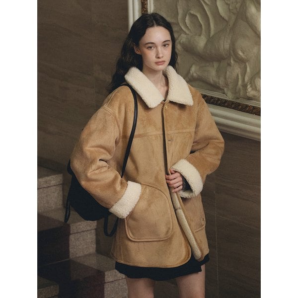 P Wool Reversible Half Mustang_Croissant