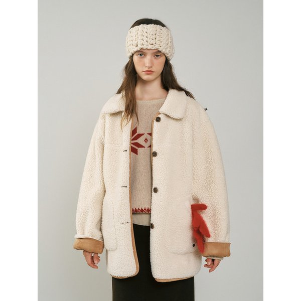 P Wool Reversible Half Mustang_Croissant