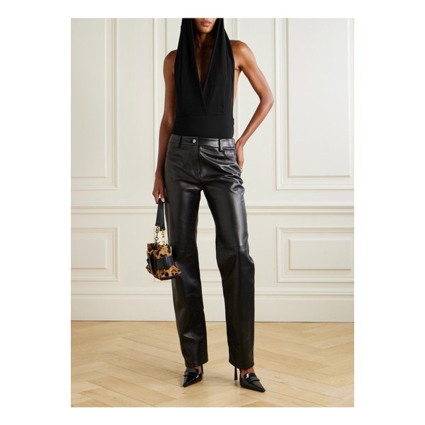 후드 오픈 백 드레이프 저지 보디스 블랙 46376663162910915