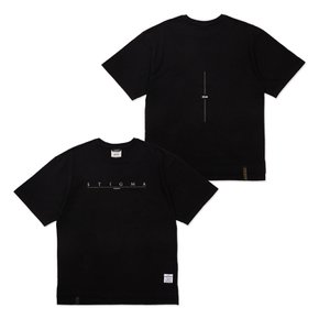 Serif Oversized Short Sleeves T-Shirts Black