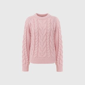 그레이디스 케이블 울 니트_핑크 / GLADYS CABLE WOOL KNIT_PINK