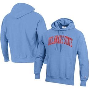 4595643 Champion Mens Light Blue Delaware State Hornets Tall Arch Pullover Hoodie