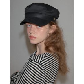 Suede Button Hat_ Black