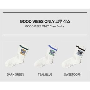 남녀공용 GOOD VIBES ONLY 크루 삭스 UP223CSC55DGN