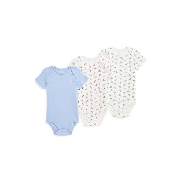 랄프 로렌 베이비 남아 크랩 프린트 코튼 바디수트 쓰리팩 세트(CWPO2STI0520092999)